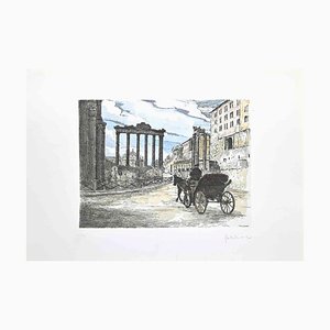 Giuseppe Malandrino, Roman Forum, Etching, 1970s