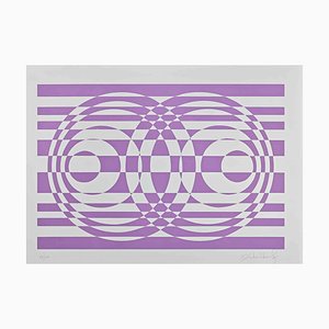 Victor Debach, Abstract Composition in Purple, Screen Print, 1970s
