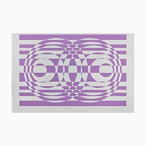 Victor Debach, Abstract Composition in Purple, Screen Print, 1970s