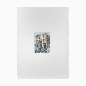 Orazio Toschi, Arc of Titus, Etching, 1950s