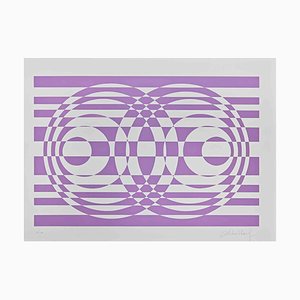 Victor Debach, Abstract Composition in Purple, Screen Print, 1970s