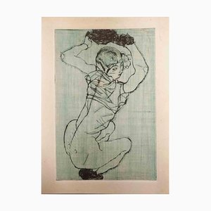 After Schiele, Seated Woman, Lithograph