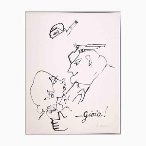 Mino Maccari, Mr. Gioia, Drawing, 1970s