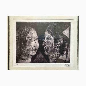 Miguel Angel Ibarz, Two Faces, Eau-forte, 1960s