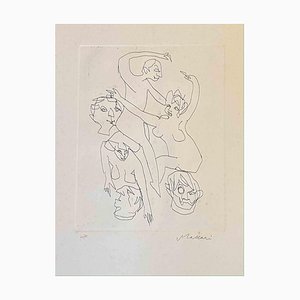 Mino Maccari, Figures, Etching, Mid-20th Century