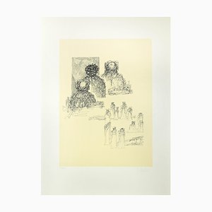 Fabrizio Clerici, Gestural Composition, Lithograph, 1970s