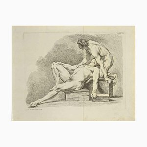 Nicholas Cochin, Two Nudes, Etching, 1755
