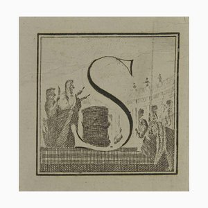 Luigi Vanvitelli, Letter S, Etching, 18th Century
