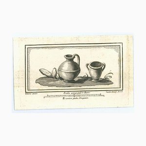 Carlo Oraty, Ancient Roman Fresco, Original Etching, 18th Century