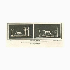 Vincenzo Aloja, Ancient Roman Fresco, Original Etching, 18th Century