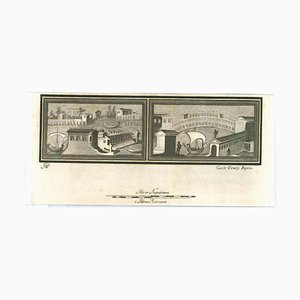 Carlo Oraty, Ancient Roman Fresco, Original Etching, 18th Century