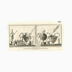 Carlo Oraty, Ancient Roman Still Life, Original Etching, 18th Century