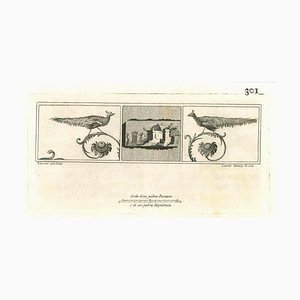 Carlo Oraty, Ancient Roman Fresco, Original Etching, 18th Century