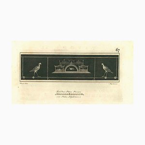 Vincenzo Aloja, Ancient Roman Fresco of Birds, Etching, 18th Century