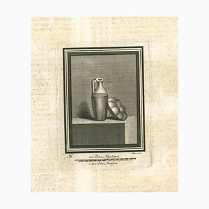 Vincenzo Aloja, Ancient Roman Still Life, Original Etching, 18th Century