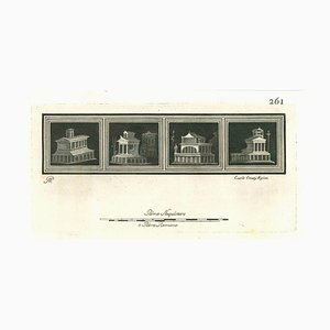 Carlo Oraty after Vanni, Ancient Roman Architectural Fresco, Original Etching, 18th Century