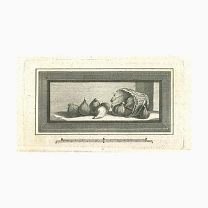 Vincenzo Aloja, Ancient Roman Still Life, Original Etching, 18th Century