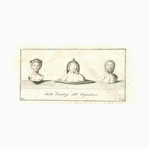 Vincenzo Campana, Ancient Roman Statues, Original Etching, 18th Century