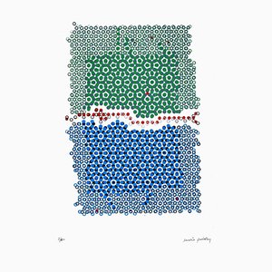 Mario Padovan, The Red Line, Original Lithographie, 1970er