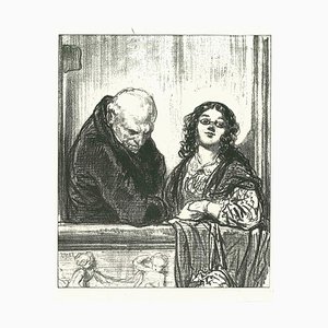 Lithographie Originale, Paul Gavarni, The Spectators, 1881