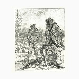 After Paul Gavarni, The Misery, Original Lithograph, 1881