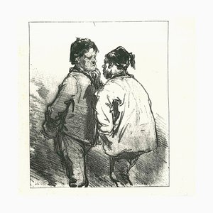 After Gavarni, The Men, Original Lithograph, 1881