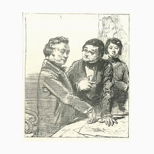 Lithographie Originale, Paul Gavarni, The Convincing, 1881