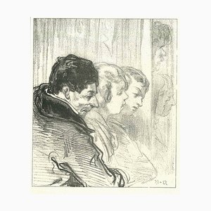 Paul Gavarni, The Waiting Men and Women, Original Lithograph, 1881