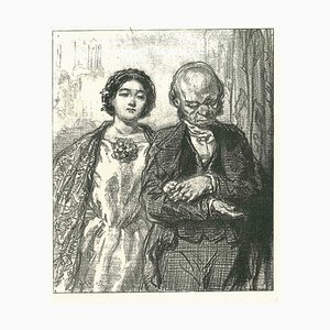 Paul Gavarni, The Companionship, Original Lithograph, 1881