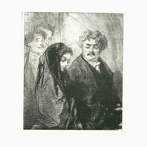 Paul Gavarni, The Companionship, Original Lithograph, 1881