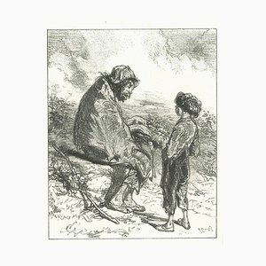 Paul Gavarni, The Conversation, Original Lithograph, 1881