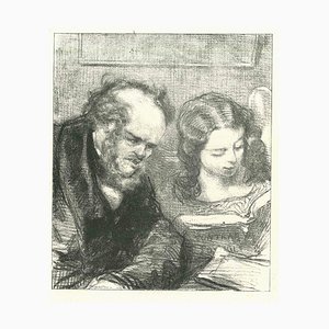 Paul Gavarni, The Accompanying, Original Lithograph, 1881