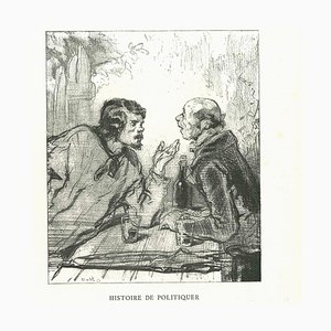 Paul Gavarni, The Conversation, Original Lithograph, 1881