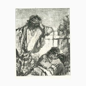 Paul Gavarni, The Misery, Original Lithograph, 1881