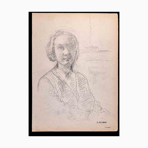 Serge Fotinsky, Portrait, Drawing, 1947