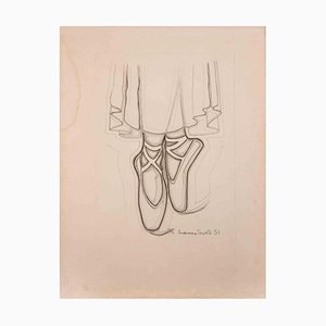 Suzanne Tourte, On Tips, Etching, 1951