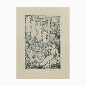 Michel Fingesten, Ex Libris Gabriele D'Annunzio, Etching, 1930s