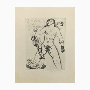 Michel Fingesten, Ex Libris Gino Sabattini, Etching, 1930s