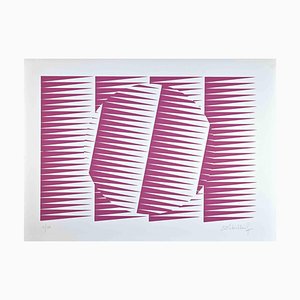 Victor Debach, Abstract Pink Composition, Screen Print, 1970s