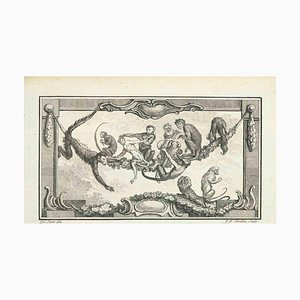P.F. Tardieu, Monkies, Etching, 1771