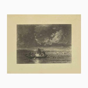 Eugène Burnand, Fishermen, Etching, Late 19th Century