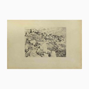 Eugène Burnand, Hillside, Etching, Late 19th Century