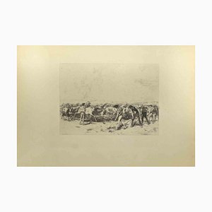 Eugène Burnand, The Framers, Etching, Late 19th Century