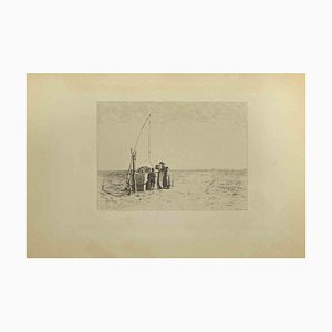 Eugène Burnand, The Well, Etching, Late 19th Century