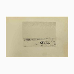 Eugène Burnand, Death Beside The Sea, Etching, Late 19th Century