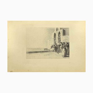 Eugène Burnand, Der Tod der Mireille, Radierung, Ende des 19. Jahrhunderts