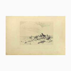 Eugène Burnand, Herd, Etching, Late 19th Century
