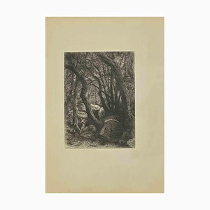 Eugène Burnand, In The Forest, Etching, Late 19th Century