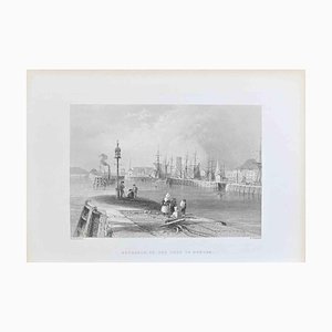 W. H.Bartlett, Entrance to the Port of Dundee, Etching, 1845