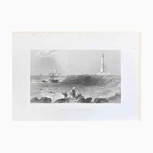 W. H.Bartlett, The Light House, Aberdeen, Etching, 1845